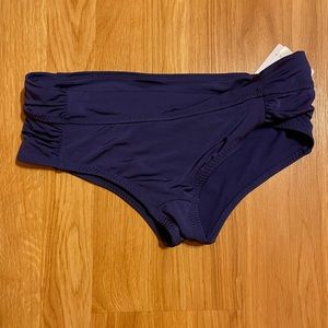 Athleta royal blue ruched hipster bikini bottom